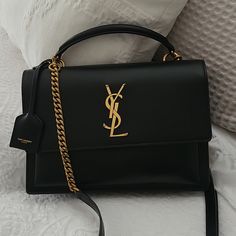 Authentic Ysl Sunset Medium Top Handle Bag With Detachable Strap And Gold/Brass Hardware. Excellent Condition. See Pictures For More Details On Dimensions. Keep 20% Poshmark Fees In Mind When Making An Offer. Luxury Chic Bags, New Luxury Handbags, Luxury Square Bag, Ladies Handbags Black, Luxury Bags With Embossed Logo For Daily Use, Handbag For Shopping, Luxury Black Evening Bag, Luxury Designer Evening Bags, Ysl Grey Sunset Bag