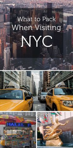 the new york city skyline with taxi cabs and taxis