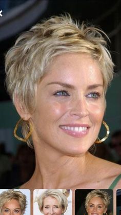 Sharon Stone Short Hair, Sharon Stone Hairstyles, Messy Short Hair, Short Choppy Hair