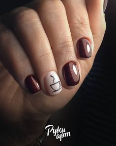 Subtle Nail Art, Girls Nail Designs, Self Nail, Wine Nails, Art Deco Nails, Fall Nail Art Designs, Subtle Nails, Basic Nails, Nail Art Ombre