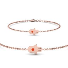 This gemstone chain bracelet features a hamsa hand evil eye in the center connected to an adjustable cable chain with a lobster clasp closure. This amulet symbolizes the Hand of God that brings happiness, luck, health, and good fortune.  Round cut stone of 0.03 Total Carat Weight with Clarity SI2 and Color G in a bezel setting. This Hamsa Evil Eye Bracelet can be customized into your preferred choice of metals and gemstone. Free shipping within USA. 1 Year Manufacturing Warranty.  Direct manufacturing prices. Pay with ease choosing from the wide range of payment methods including credit and debit cards, PayPal, Wire Transfer, personalized checks, etc. Pay with ease choosing from the wide range of payment methods including credit and debit cards, PayPal, Wire Transfer, personalize Hamsa Evil Eye, Hand Evil Eye, The Hand Of God, Hand Of God, Orange Sapphire, Eye Bracelet, Rose Gold Metal, Personal Checks, Evil Eye Bracelet