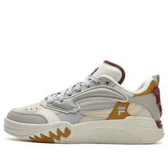 (WMNS) FILA FUSION Desperado Low Top Shoes 'White Grey Orange' T12W343205FPP Retro White High-top Sneakers With Cushioned Footbed, White Sneakers With Contrast Sole And Flat Heel, White High-top Sneakers With Flat Heel, White High-top Skate Shoes With Translucent Outsole, Retro White Sneakers With Rubber Sole, White Retro Skate Shoes With Cushioned Footbed, Retro White Skate Shoes With Cushioned Footbed, Retro White Sneakers With Contrast Sole, White Retro Sneakers With Contrast Sole