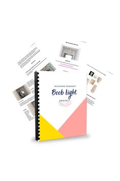 the book light project is open to pages with photos and text on top of it