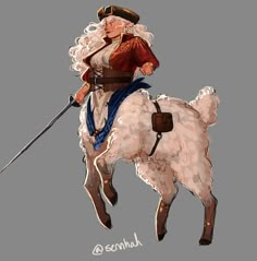 Sheep Centaur, Captain Puffy, Dsmp Fanart, Mcyt Fanart, Minecraft Art, Minecraft Fan Art, Minecraft Youtubers, Strong Female, The Sheep