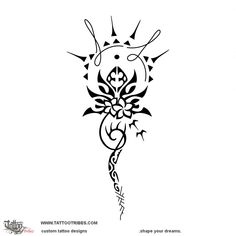 a flower tattoo design on a white background