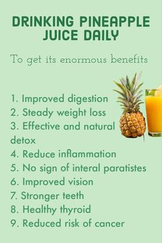 a pineapple juice diet with the words drinking pineapple juice daily