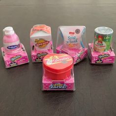 several different types of baby products on a table