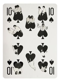 an ace playing card with the number 10 on it's back and eight of spades in front