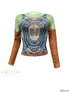 Peilia - Womens Tank Print Crew Neck Mesh T-Shirt: Stylish Casual Long Sleeve Top for Spring & Summer Wardrobe Stretch Green Printed Top, Green Graphic Tee With All Over Print, Green Stretch Tops With Letter Print, Stretch Green Printed T-shirt, Multicolor Screen Print Tops For Fall, Green Printed Crew Neck Top, Green Long Sleeve Top With Sublimation Print, Green Long Sleeve Tops With All Over Print, Green Graphic Print Top For Fall