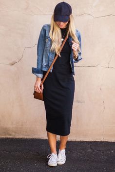 Bodycon Outfit Casual, Clothes For Women In 20's, Fall Outfits Women 20s, Casual Autumn Outfits Women, Bodycon Outfits, Jean Jacket Outfits, Jeans Street Style, Looks Street Style, Looks Black