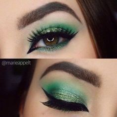 21 Inspiring St Patrick'S Day Makeup Looks 4 St Patrick's Day Makeup, Green Makeup Tutorial, Non Toxic Makeup Brands, Make Up Eraser, Make Up Cosmetics