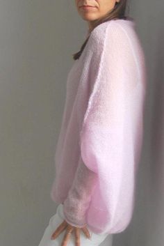 Light pink sweater light pink cardigan knitwear handmade image 7 Pink Poncho, Light Pink Cardigan, Light Pink Sweater, Silk Sweater, Light Pink Sweaters, Silk Cardigan, Pink Cardigan, Maternity Wear, Pink Sweater