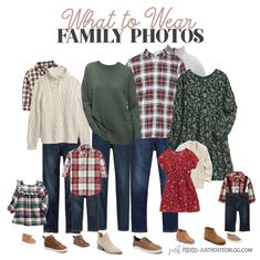 an image of family photos with the words what to wear on them