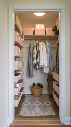 60+ Small Closet Organization DIY Projects You Will Love Closet Arrangement Ideas, Small Kids Closet Organization, Spare Room Closet Ideas, Apartment Closet Storage Ideas, Small Coat Closet Ideas, Organize A Small Closet, Small Closet Organization Diy, Coat Closet Ideas