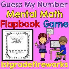 Guess My Number..Flap book by 1stgradefireworks | TpT Guess My Number, Number Recognition Games, Mental Math Games, Greater Than Less Than, Class Games, Teacher Products, Math Game, Number Recognition, Mental Math