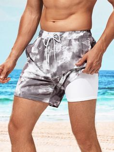 Make a fashion statement at the beach with our striking Tie Dye Waist Swim Trunks. The mesmerizing tie-dye pattern is the epitome of modern style, while the drawstring and pocket features provide practicality. Features: Pattern Type: Tie Dye Details: Drawstring, Pocket Type: Bottoms Bottom Type: Shorts Fabric: Non-Stretch Care Instructions: Machine wash or professional dry clean Body: Lined Lining: 90% Polyester, 10% Elastane Size Chart (Inches): Size US Hip Size Inseam Waist Size S 36 44.1 4.8 Summer Gym, Training Fitness Gym, Paisley Shorts, Clean Body, Swimming Costume, Training Shorts, Mens Swim Trunks, Man Swimming, Layers Design