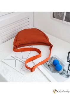 BirdinBag - Spacious Unisex Crossbody Bag with Generous Storage Details Pictures, Orange Bag, Word Wrap, White Space, Bag Straps, Hobo Bag, Color Orange, Orange Color, 4 Inch