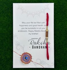 a card with a radisha bracelet on it