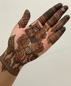 the hand is decorated with henna designs