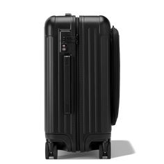 Made of high-performance polycarbonate, the RIMOWA Essential Sleeve collection offers a versatile option for business travel and beyond. Designed to be highly practical, it offers quick access and protection to belongings, making it the ultimate companion for those constantly on the move. Ideal for 4 to 5 days of travel, the RIMOWA Essential Sleeve Cabin Plus in Matte Black features a number of ingenious functionalities: - Padded front pocket - Stage-free telescopic handle - RIMOWA Multiwheel® S Modern Nylon Luggage For Business, Modern Black Nylon Luggage, Functional Black Luggage For Business, Modern Black Luggage For Business Trips, Modern Black Travel Accessories For Commuting, Functional Black Cases For Business Trips, Black Rimowa, Olympic Airlines, Rimowa Essential