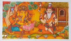 3d Relief Art, Drawing Scenery, Kerala Mural Painting, Dancers Art, Indian Art Gallery, Artwork Canvas, Hinduism Art, Vedic Art, Goddess Artwork