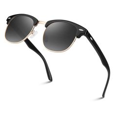 PRICES MAY VARY. 😎Perfect Mix of Casual and Classy▶LINVO Classic sunglasses are designed with a bold browline on the upper frame, which is contrasted by a sleek bottom structure made of thin metal. The lenses are characteristically held in place by the metal frame and are of a rounded square shape. It is made from thick solid acetate that is also used on the temples. All the materials are perfect for accessorizing your attire with a unique appeal and a comfortable feel for long days in the sunl Retro Shades, Weekend Escape, Rounded Square, Classic Sunglasses, Rimless Sunglasses, Business Meeting, Sunglasses For Men, Polarized Lenses, Square Shape