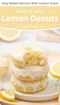 lemon donuts stacked on top of each other