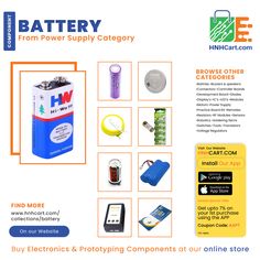 an advertisement for batteries and other electronics