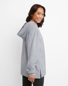 Hanes Ecosmart Women's Fleece Hoodie Heather Grey Fleece Hoodie With Long Sleeves, Gray Fleece Sweatshirt With Adjustable Hood, Heather Grey Fleece Sweatshirt With Adjustable Hood, Moisture-wicking Long Sleeve Fleece Hoodie, Long Sleeve Moisture-wicking Fleece Hoodie, Kids Styles, Womens Bras, Womens Fleece, Fashion Socks