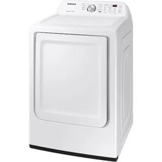 a white dryer with the door open