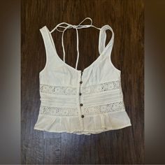 Free People Kianna Lace Tank Size Xs Zara Cotton Tank Top For Vacation, Zara Fitted Tank Top For Vacation, Fitted Zara Tank Top For Vacation, Zara Cotton Beach Crop Top, Zara Cotton Crop Top For Beach, Zara Vacation Crop Top, Zara Crop Top For Beach, Zara Crop Top For Vacation, White Zara Crop Top For Vacation