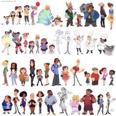 an image of cartoon characters in different poses