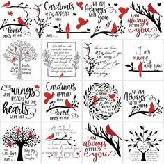 valentine's day printables with hearts and love birds on the tree branches