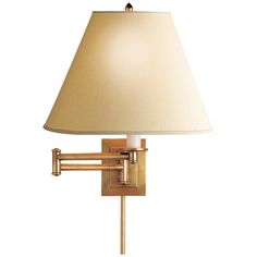 Visual Comfort - S 2500HAB-L - One Light Swing Arm Wall Lamp - Primitive Swing Arm - Hand-Rubbed Antique Brass Visual Comfort Lighting, Cord Cover, Circa Lighting, High Walls, Antique Lighting, Burke Decor, Linen Shades, Visual Comfort, Antique Brass