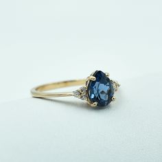 Pear-shaped Topaz Promise Ring With Accent Stones, Blue Topaz Teardrop Promise Ring, Blue Topaz Pear-shaped Promise Rings, Pear-shaped Blue Topaz Promise Rings, Blue Pear-shaped Topaz Promise Ring, Aquamarine Ring Vintage, Ametrine Ring, London Topaz Ring, Topas Ring