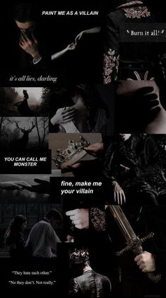 a collage of images with the words, you can't make me your villain