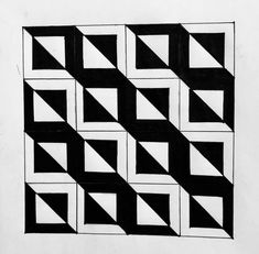 a black and white drawing of several squares