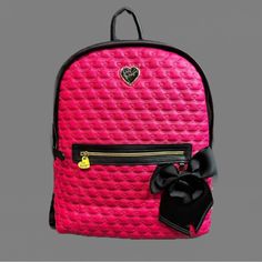 Nwt Excellent Nonused Condition Betsey Johnson Bags, Betsy Johnson, Betsey Johnson, Pink Black, Essence, Black Pink, Bag Lady, Purse, Backpacks