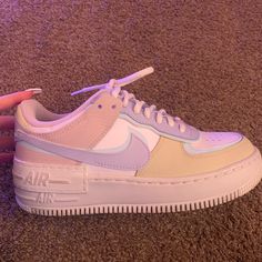 These Shoes Are Super Cute ! Worn 3 Times, No Stains, Rips Or Tares. Pastel Nike Air Force, Room Stuff, Girly Shoes, Cute Nikes, Nike Air Force 1, Air Force 1, Things To Buy, Nike Air Force, Womens Shoes Sneakers