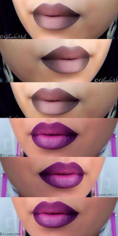 O efeito ombré ganhou um espaço especial nas makes também. Adoramos! E vocês? #beauty #ombré #lips #make Lip Makeup Tutorial, Makeup Lips, Trendy Makeup, Lipstick Makeup, Makeup Goals, Halloween Make, Leather Products