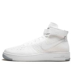 Nike Air Force 1 Ultra Flyknit Mid White 817420-100 Mid Top, Stylish Sneakers, Nike Air Force 1, Skate Shoes, Air Force 1, Nike Air Force, Perfect Pair, Air Force, Nike Air