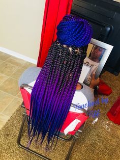 Purple And Black Braids, Triangle Braids, Blonde Box Braids, Big Box Braids, Long Box Braids, Box Braids Styling, Girls Hairstyles Braids, Cornrows Braids