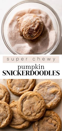 pumpkin spicer cookies in a glass bowl