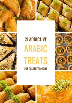 the cover of 21 delicious arabic treats for dessert tonight, including breads and pastries