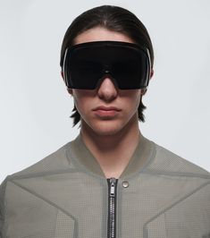 Shield oversized sunglasses Rick Owens Glasses, Rick Owens Sunglasses, Sleek Black Shield Sunglasses With Uva Protection, Matte Black Shield Sunglasses With Uva Protection For Streetwear, Futuristic Shield Sunglasses With Uva Protection, Sleek Black Shield Sunglasses With Anti-reflective Coating, Matte Black Modern Sunglasses For Streetwear, Matte Black Shield Sunglasses With Mirrored Lenses For Streetwear, Futuristic Shield Sunglasses With Gradient Lenses For Outdoor