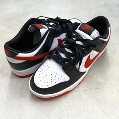 Nike Men's Dunk Low Dragon Red White Black Dv0833 108 - New Classic Black Sneakers With Red Sole, Black Urban Skate Shoes With Red Sole, Black Skate Shoes With Red Sole For Sports, Nike Dunk Low Red, Dunks Low, Birthday Gifts For Boyfriend Diy, Boyfriend Diy, Nike Red, Brand Board