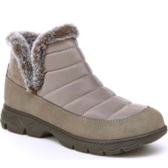 Keep Your Feet Warm During The Winter With A Pair Of Faux Fur Lined Boots. 4.25" Shaft Slip-On Cushioned Insole Topstitching Detail Round Toe Faux Fur Lining Grip Sole Synthetic Upper/Faux Fur (100% Polyester) Lining/Rubber Sole Casual Winter Boots, Jambu Shoes, Weather Boots, Fur Lined Boots, Wedge Ankle Boots, Boots Fall, Mid Calf Boots, Shoes Booties, Womens Boots Ankle