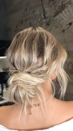 Follow our Pinterest Zaza_muse for more style inspiration :) Instagram: @zaza.muse | Up Do Hairstyles For Weddings Bridesmaid, Boho Wedding Hair Mother Of The Bride, Messy Updo Wedding Medium Hair, Fun Easy Up Dos For Long Hair, Upstyle Bridesmaid Hair, Easy Bridesmaid Updo Short Hair, Simple Hair For Bridesmaids, Updos For Ball Gowns