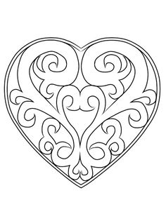 a heart with swirls in the middle