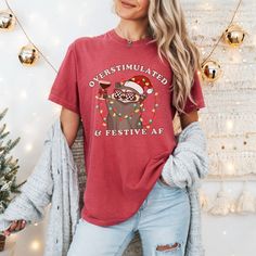 Overstimulated & Festive AF Raccoon Christmas Shirt Espresso Martini Tangled Lights Funny Weirdcore Meme Gift Shirt Comfort Colors Plus Size - Etsy Sarcastic Christmas Shirts, Tangled Lights, Espresso Martini, Funny Christmas Shirts, Christmas Shirt, Tangled, Christmas Shirts, Martini, Comfort Colors